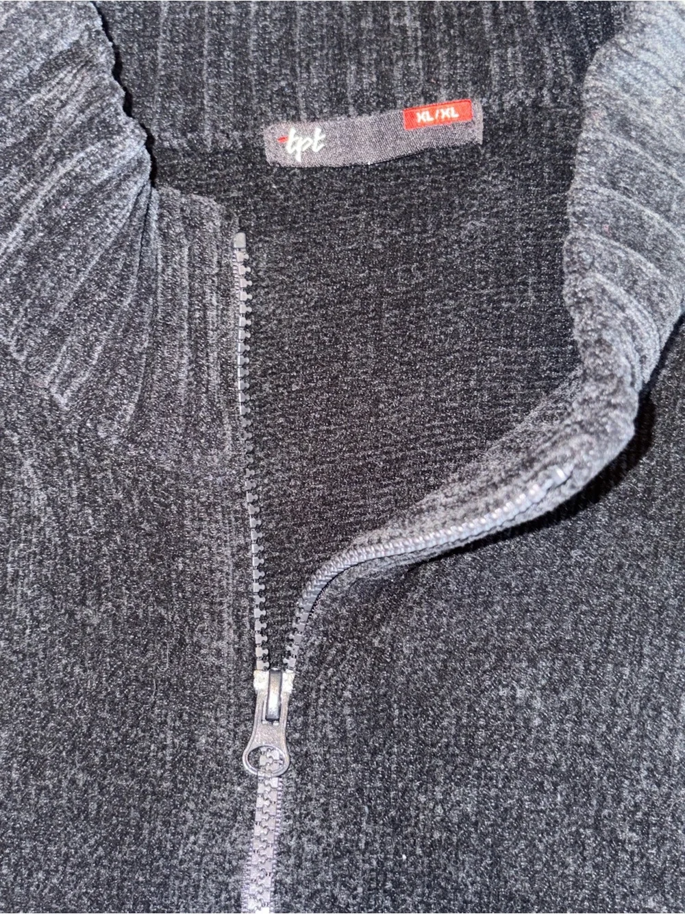 Black knit zip up
